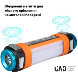 Фонарь аккумуляторный светодиодный повербанк водонепроницаемый с магнитом 30см UAD 7800 мАч