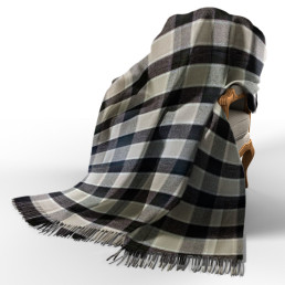 Набір Плед вовняний П7 біл-беж-кор 140×200 см + Ліхтар-лампа LED 21см з датчиком руху Love You