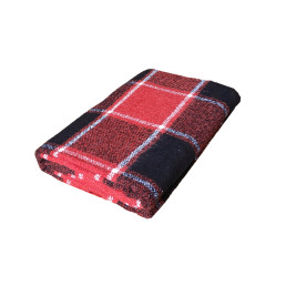 Набір Плед вовняний П7 біл-черв-чорний 140×200 см + Ліхтар-лампа LED 21см з датчиком руху Love You