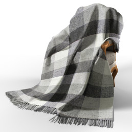 Набір Плед вовняний П8 біл-дим-св.антр 140×200 см + Ліхтар-лампа LED 21см з датчиком руху Love You