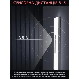 Ліхтар акумуляторний 21 см світлодіодний побутовий з датчиком руху, багатофункціональний UAD