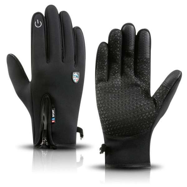 Спортивные тактические перчатки ветро и влагозащитные с утеплением STORM UAD Черные