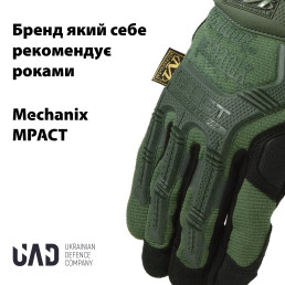 Перчатки тактические полнопалые M-PACT сенсорные Mechanix UAD Олива