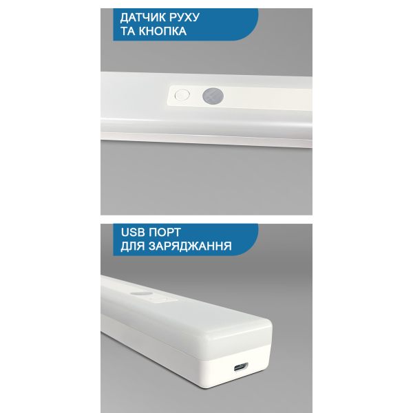 Набір світильників UAD 3 шт LED 21 см з датчиком рухe USB